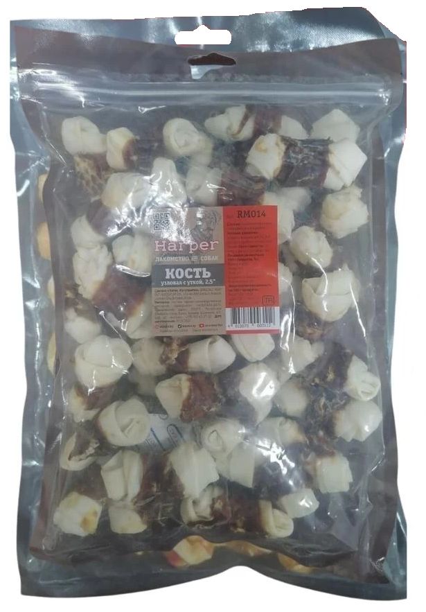 Harper Лакомство для собак Кость узловая с уткой 2,5см, 500 гр. фото