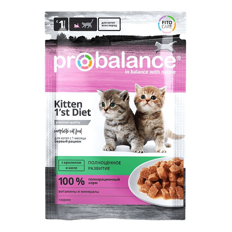 ProBalance 1'st Diet влажный корм для котят c кроликом в желе (пауч) 85г х 25 шт фото
