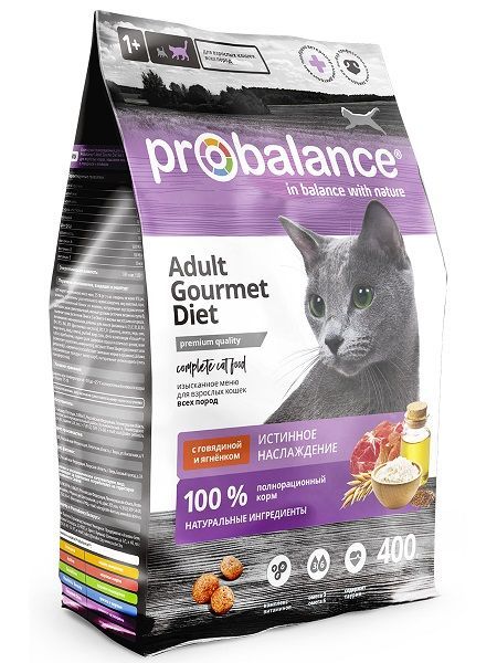ProBalance Gourmet Diet Корм сухой для кошек с говядиной и ягненком, 10кг фото