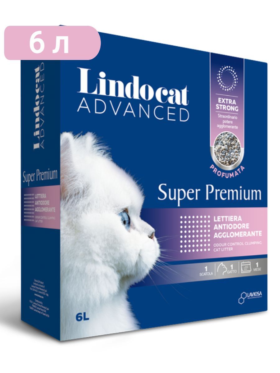 Наполнитель бентонитовый LINDOCAT SUPER PREMIUM SCENTED (комкующийся наполнитель с защитой от запаха и чистым ароматом), 6л фото