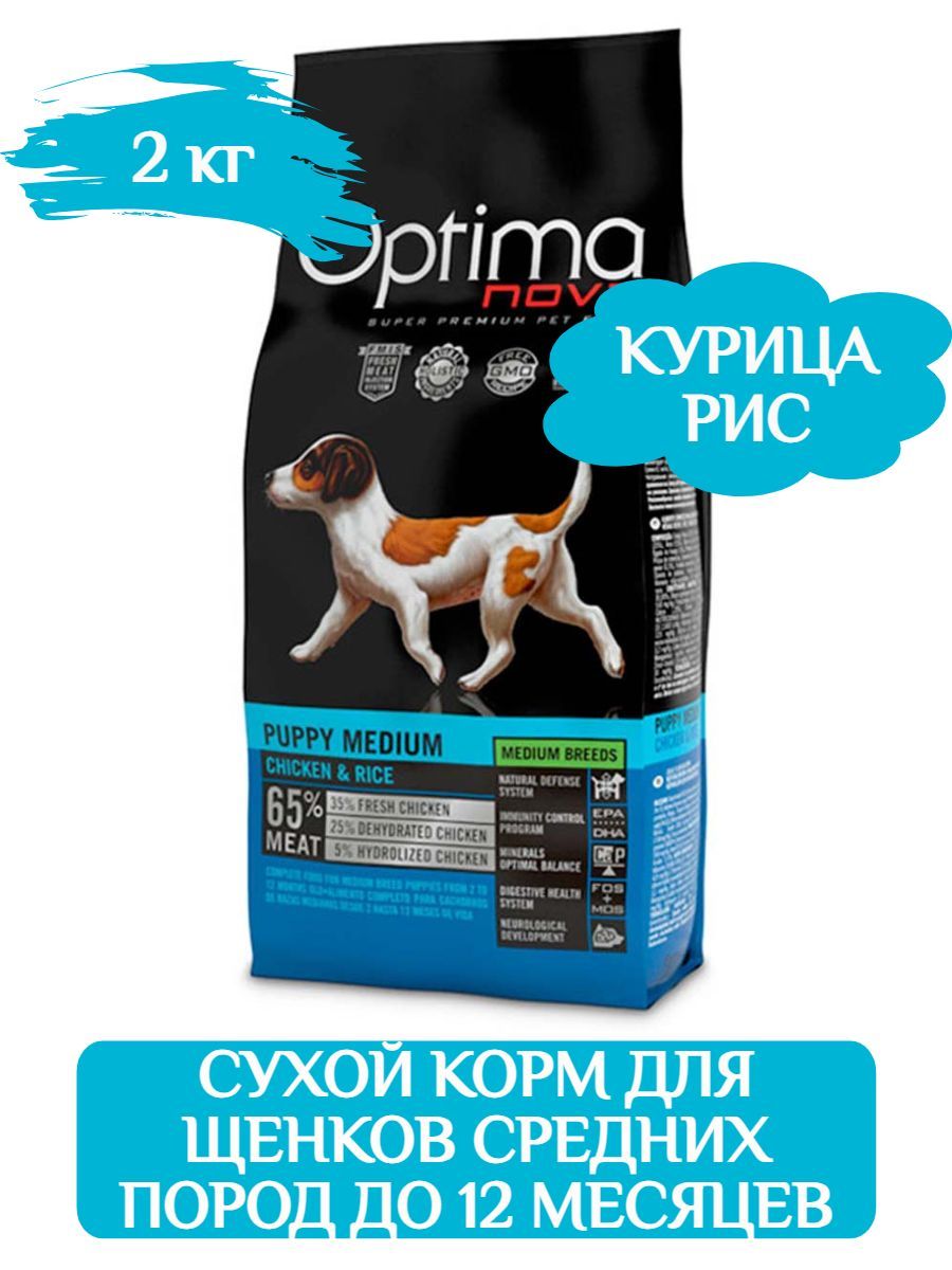 Optima Nova Puppy Medium сухой корм для щенков средних пород 2 кг фото